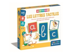 Montessori - Clementoni - Letras táctiles - Juego educativo para aprender el alfabeto - 26 tarjetas con letras rugosas - A partir de 3 años