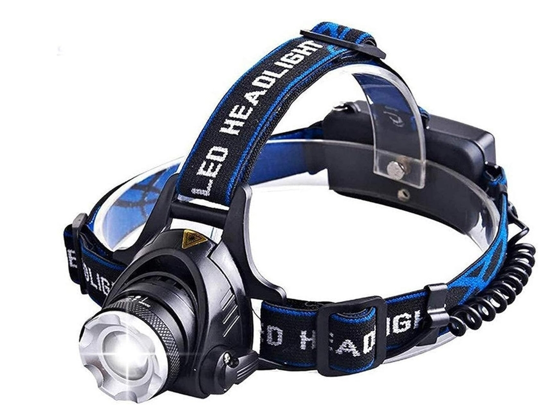 Linterna frontal LED de 3 modos con zoom, batería, luz verde, para pesca, blanca, camping, roja, para caza, Yizhood (negra)
