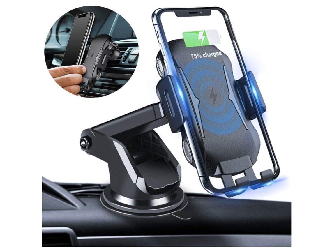 Cargador Carro Sem Habilitado Qi Rotação Aperto YIZHOOD Negro