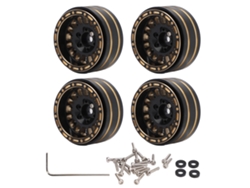 Juego De 4 Llantas Beadlock De Latón De 1,2 Pulgadas (35,5 Mm) Para Coche Rc Scx24 Fms24 1/24