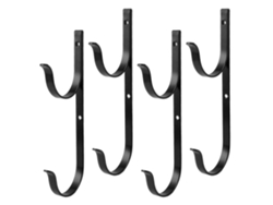 Juego de soportes para piscina Palo de 4 piezas en aluminio negro.