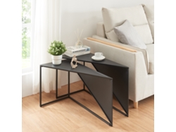 Set de 2 mesas auxiliares nido Kungsör metal 74x36x45 cm - Negro [EN.CASA]