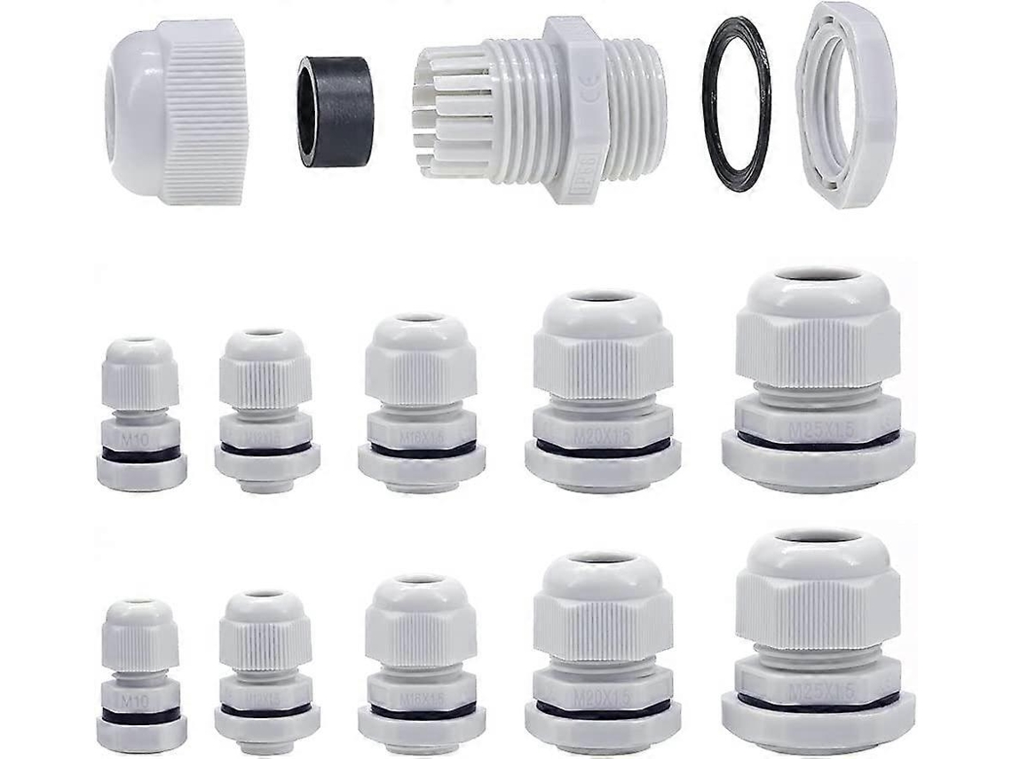 Taponeras De Cable M10-m25 Con Tuerca De Seguridad Y Arandela Impermeables Para Cables De 3-15mm (40 Piezas)