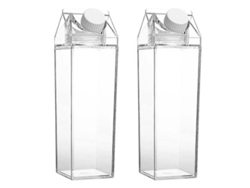 2 Vasos Rectangulares De Plástico Transparente Portátiles De 500 Ml Para Camping Y Uso Al Aire Libre.