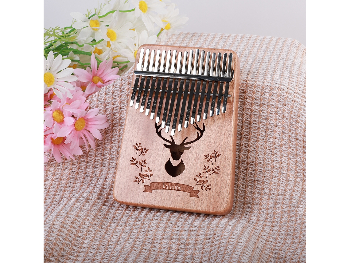 Piano de pulgar Kalimba de 17 teclas, madera de ciervo del bosque Siurn