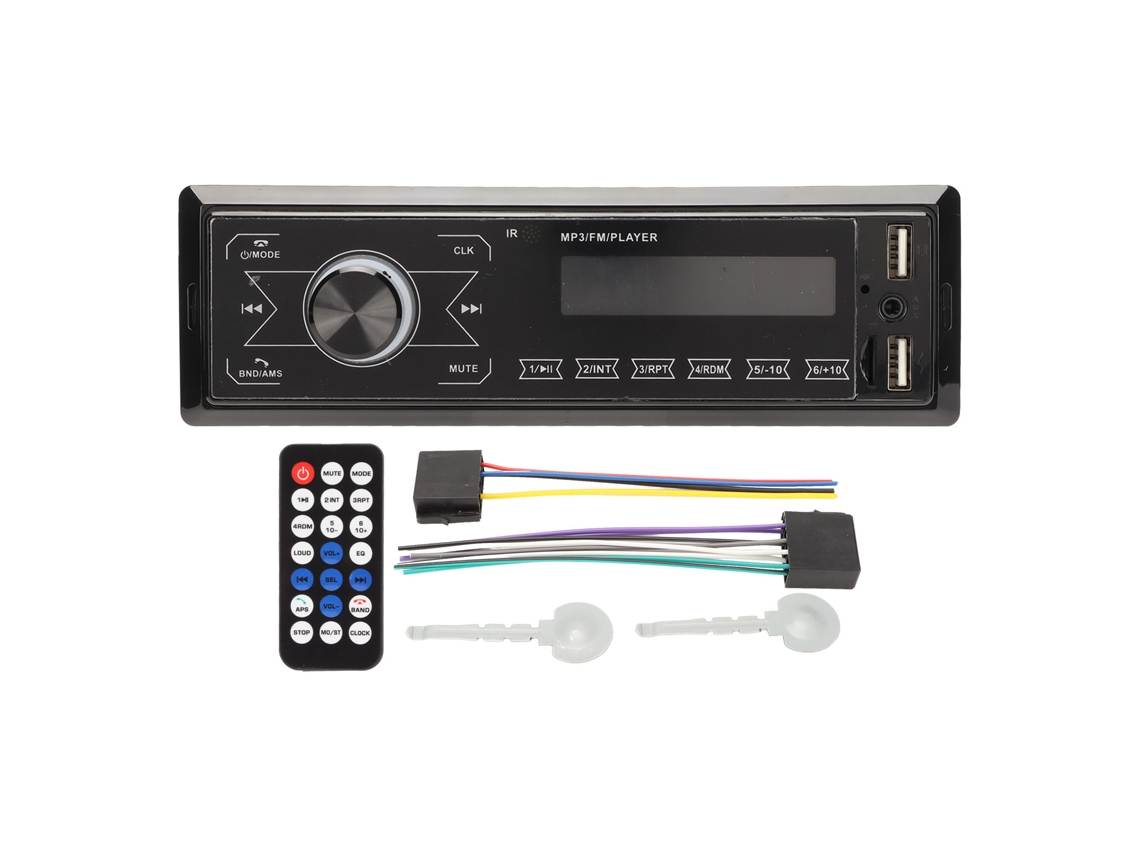 Reprodutor Mp3 Rádio Carro Com Usb Touch Controle Remoto Exibição Hora Aux Conexão Sem Fio
