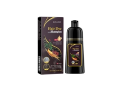 Champú castaño natural, tinte de blanco a negro con ginseng y ganoderma para un cabello más grueso y saludable.