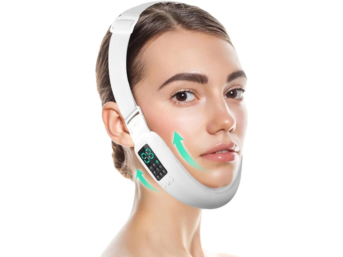 Máquina Eléctrica Inteligente De Doble Papada Y Rostro En Forma De V Con 8 Modos Y 15 Intensidades Ajustables Dispositivo Femenino En V Blanco Yizhood