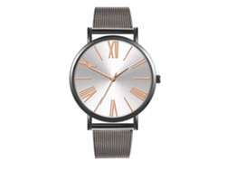Reloj Cuarzo De Pair con Malla Correa, esfera con números romanos, estilo moderno (negro y blanco)