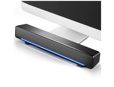 Altavoces para computadora, sonido estéreo 3D, luz de respiración LED azul, mini altavoz de barra de sonido para escritorio, computadora portátil, ...