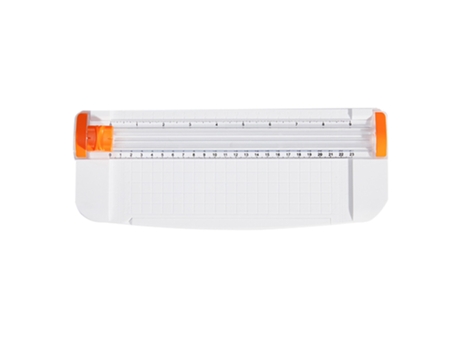JIELISI Mini cortadora de papel A5, cortadora de papel de escritorio con cabezal cortador de seguridad, regla lateral auxiliar para manualidades, f...