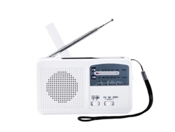 Radio solar con manivela y linterna multifunción, blanca, BESTVITE