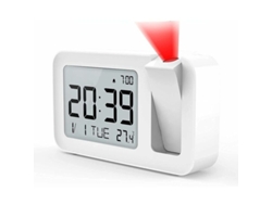 Reloj Despertador Digital Con Proyector Y Termómetro Incorporado – Proyección De 18 Pulgadas