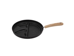 Sartén Antiadherente Dividida 3 En 1 Para Huevos Y Filetes, Multifuncional Con Mango Ergonómico.