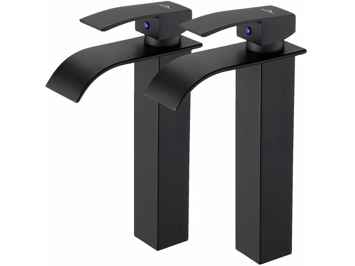 Torneira De Lavatório Cascata Preta, Design Moderno Relavaev