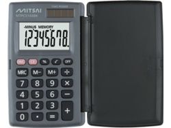 Calculadora Básica MITSAI Com Tampa Negro (8 dígitos)