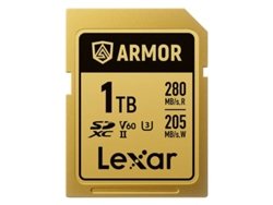 Tarjeta Lexar Sdxc Pro Gold Series Armor Uhs-ii 1tb V60 Ip68 Acero Inoxidable R280/w210