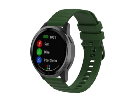 Correa de reloj inteligente para Samsung Galaxy Watch 46 mm 22 mm Patrón de puntos ondulados Correa de reloj de silicona de color sólido (verde mil...