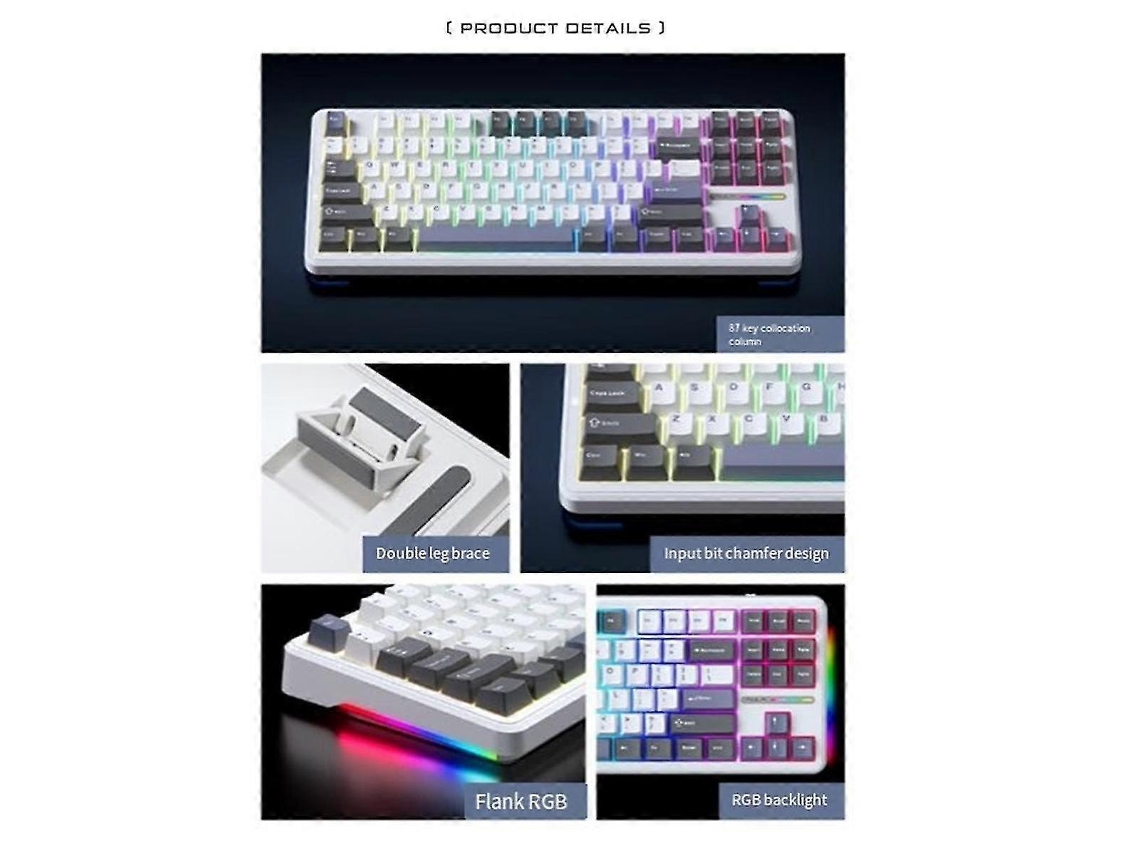 Teclado mecánico Aula F87 con 87 teclas intercambiables en caliente, teclado inalámbrico RGB PBT para juegos Ly Ebike