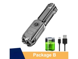 Linterna táctica LED de 100.000 lúmenes, zoom ajustable, recargable por USB, resistente al agua, ideal para pesca y caza. Aeuzwr