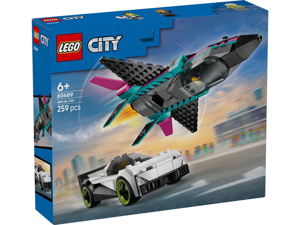 Lego® 60489 City Jet Vs. Coche – Juego De Carreras Con Minifiguras Piloto Y Conductor 6+