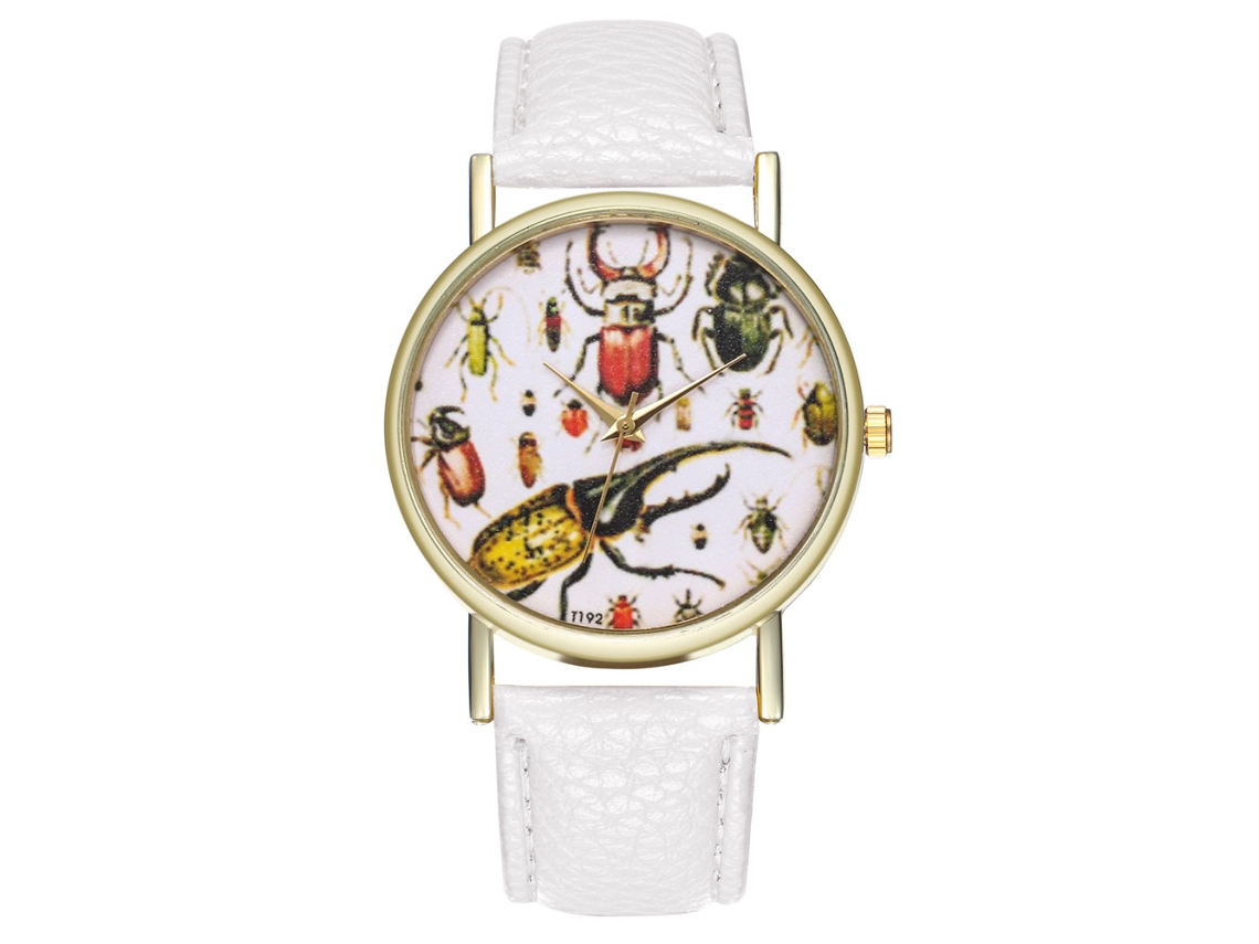 Reloj Analógico De Cuarzo Para Hombre Y Mujer Con Correa De Cuero Pu Zhoulianfa (blanco)