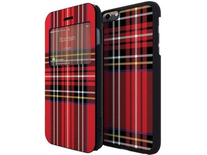Funda iPhone 6 Plus, 6s Plus, 7 Plus, 8 Plus I-PAINT Double Sottsh Rojo
