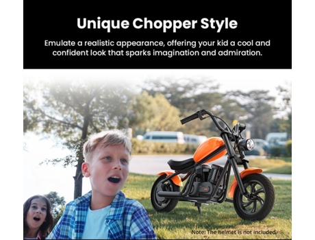 Moto Eléctrica para Niños HYPER GOGO Cruiser 12 Plus Neumáticos 12'' con Altavoz Bluetooth Niebla Simulada