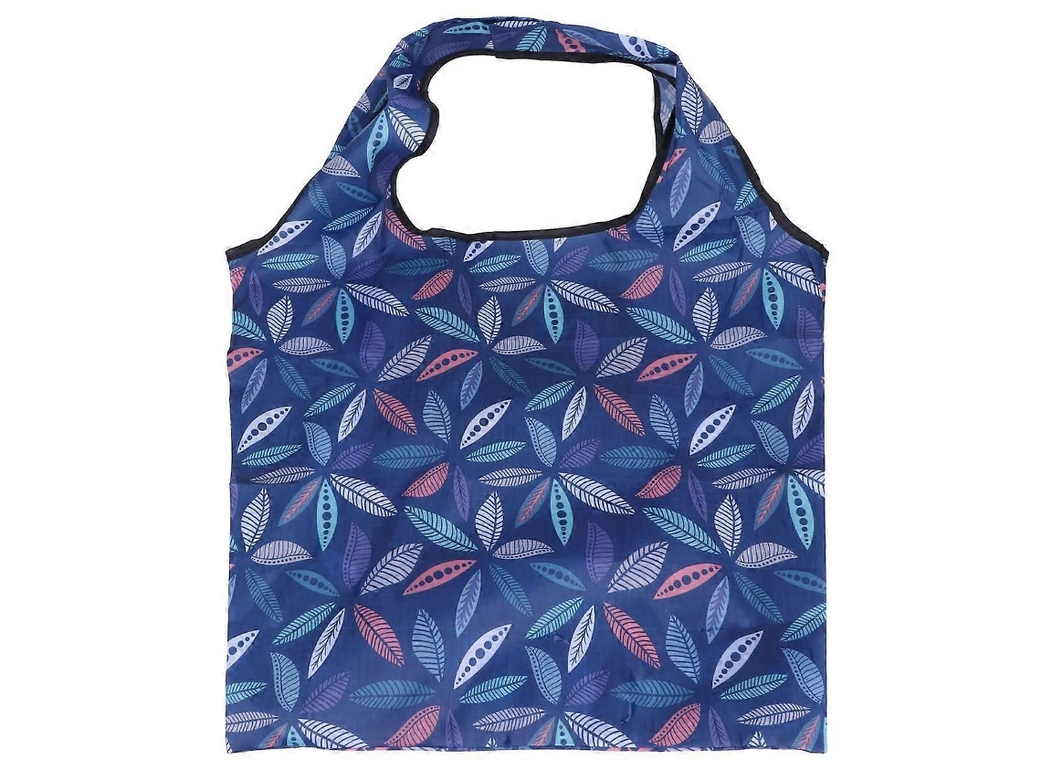 Bolsa de compras plegable con estampado de hojas coloridas, lavable y reutilizable, 60 x 45 x 8 cm, diseño portátil, 1 juego. GOKOCO