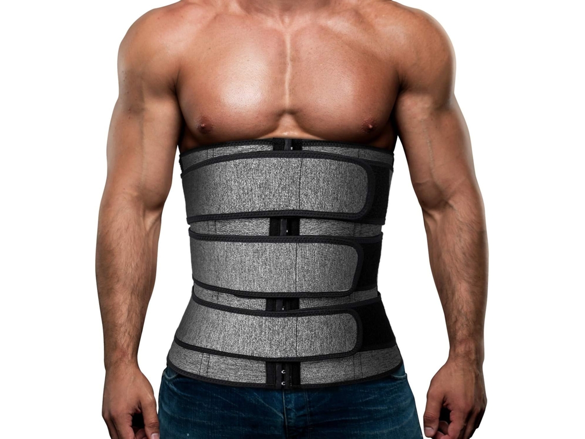 Faja reductora de neopreno para hombre, para sauna y abdomen con cinturones.