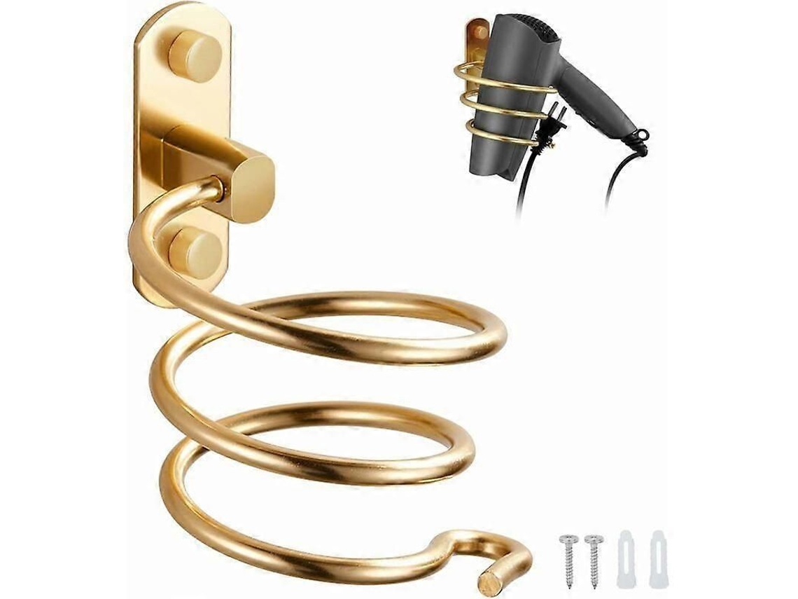 Soporte para secador de pelo, soporte de pared con orificios, ideal para hoteles y baños (GOKOCO).