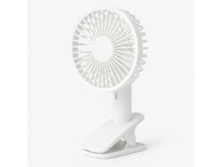 Ventoinha Com Mola Para Secretária, 3 Velocidades, Bateria Recarregável, Regulável, Cabo Incluído Diandi Dd8025 Branco