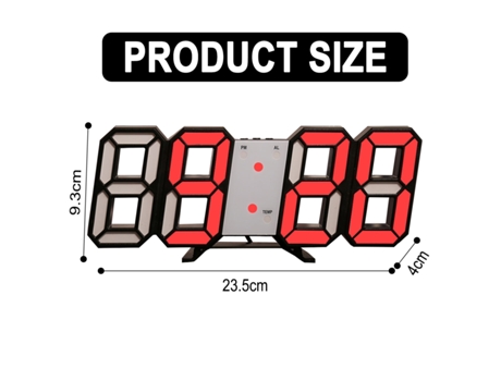 ELKUAIE Reloj despertador digital LED 3D Mesa Reloj despertador de pared Reloj digital multifuncional moderno con función de repetición de brillo a...