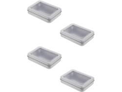 Cajas Almacenamiento Hojalata Transparente 4 Piezas Unidades Flash Usb Objetos Pequeños Seguras Superficie
