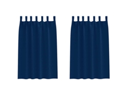 Maison Exclusive - Cortinas Opacas Con Anillas 2 Pcs Azul Oscuro 175 X 140 Cm
