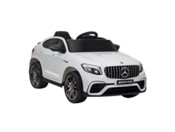 Coche eléctrico coupé de 12 V, 3,5 años, 3,5 km/h, transmisión por correa, mando a distancia, USB/MP3, blanco.