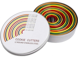 Cortadores De Galletas De Acero Inoxidable, 12 Tamaños Redondos, Moldes Para Galletas, Accesorios De Repostería