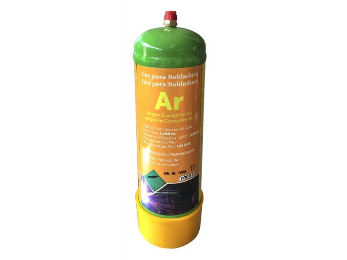 Argón De Gas Botija Para Aluminio 1L Ce-Gasargonplus