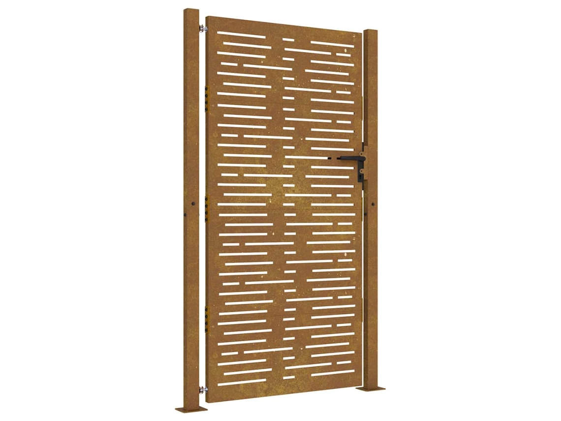 Maison Exclusive - Puerta De Jardín 100x175 Cm De Acero Corten Con Diseño Cuadrado
