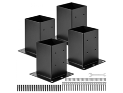 Juego de soportes y bases para postes 142x142mm en acero reforzado Tekmaquinas