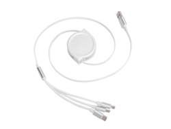 Cable De Carga Rápida Retráctil 3 En 1 Para Teléfono Móvil Ios Typec Blanco