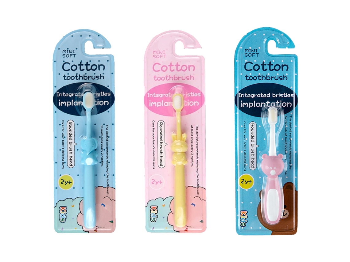3 cepillos de dientes para niños cepillos de dientes de dibujos animados para niños pequeños cepillos de dientes con cerdas para niños (multi)