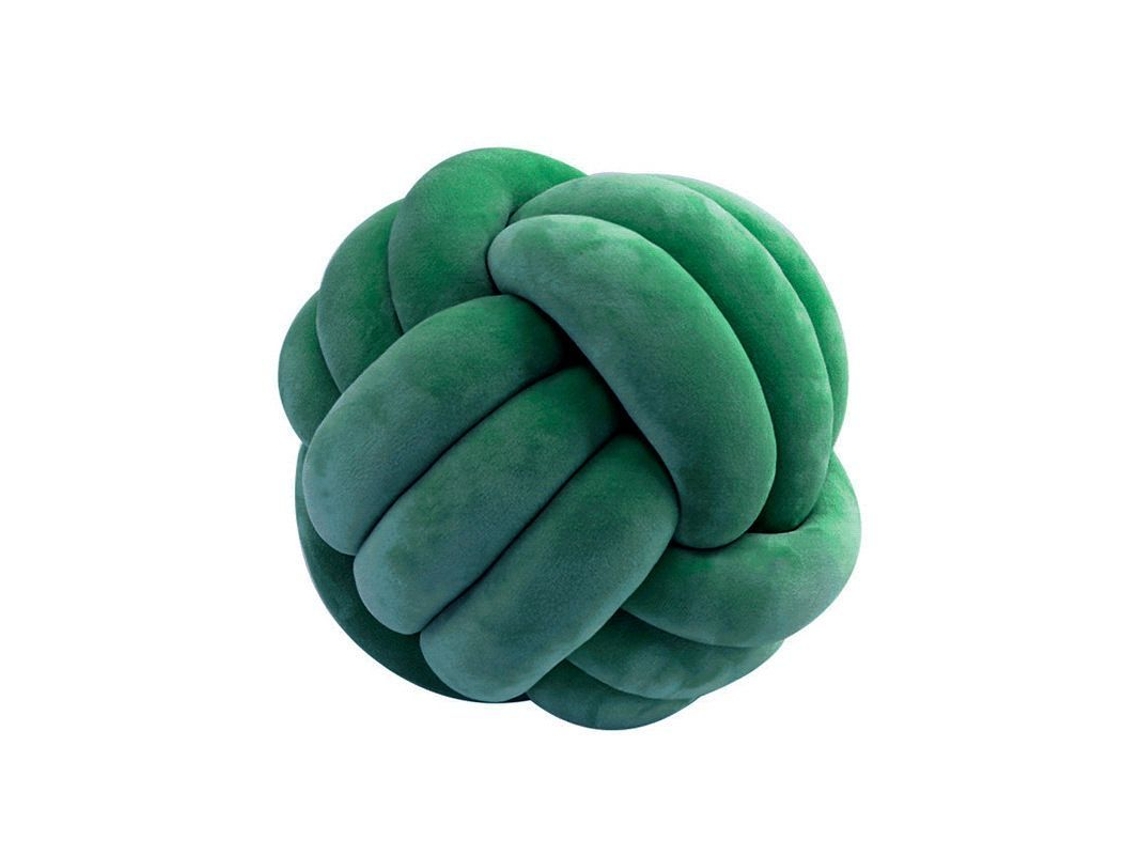 Rebe-almohada Redonda Nudo Suave De Tela Plush Decorativa Hogar Dormitorio 7.9x7.9in Verde Oscuro