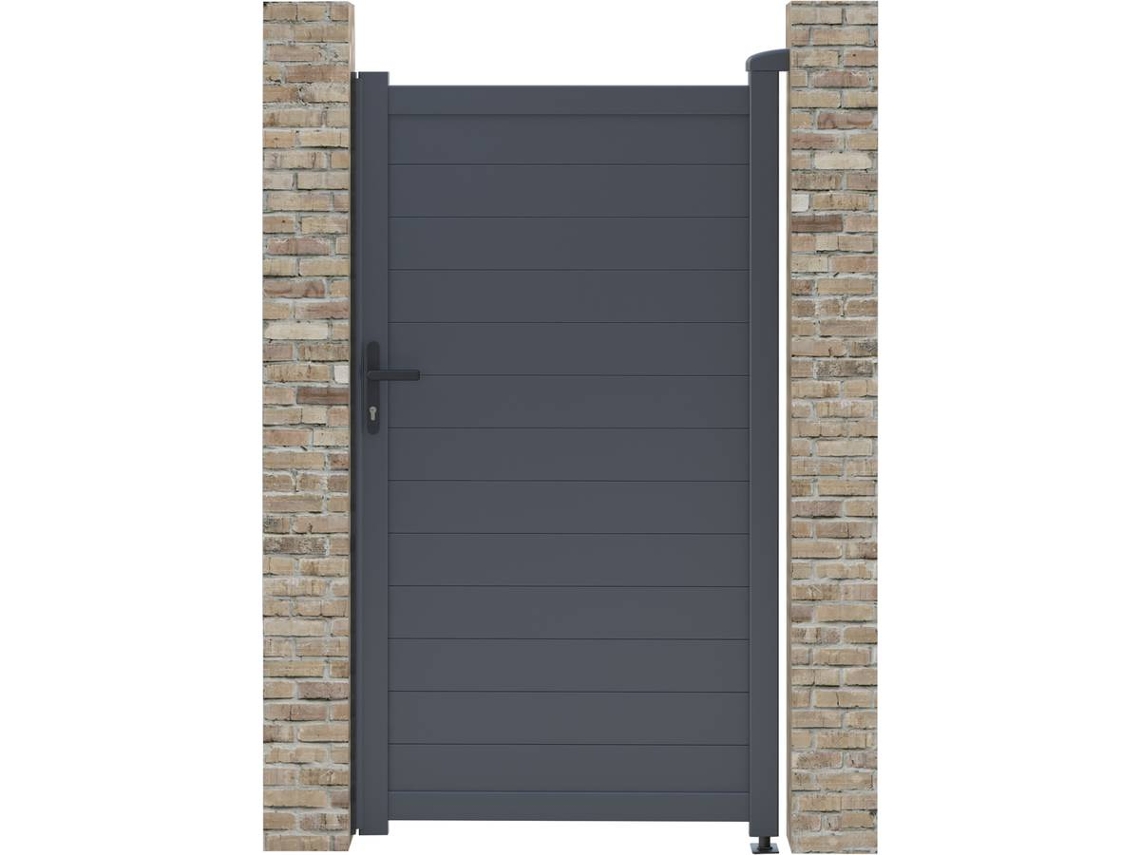 Puerta jardin aluminio ''Marc'' - 101.2 x 180.9 cm - Gris