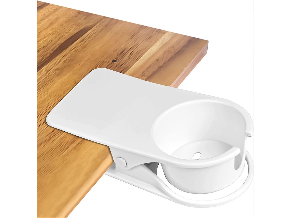 Portavasos Clip Para Mesa De Plástico Y Resorte De Metal, Diseño Versátil Y Ligero (blanco)