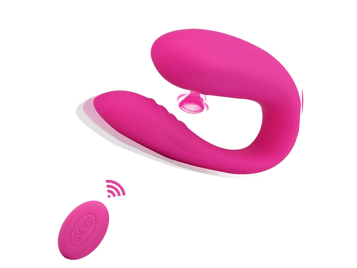 Vibrador portátil de succión de 10 frecuencias con control remoto inalámbrico para mujeres (rojo) YIZHOOD