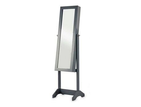 Espejo Joyero de Pie Gris Madera MDF (36 x 140 x 36,5 cm)