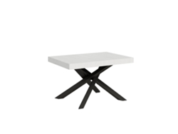 Mesa extensible 90x140/244 cm Volantis Fresno Blanco estructura Antracita