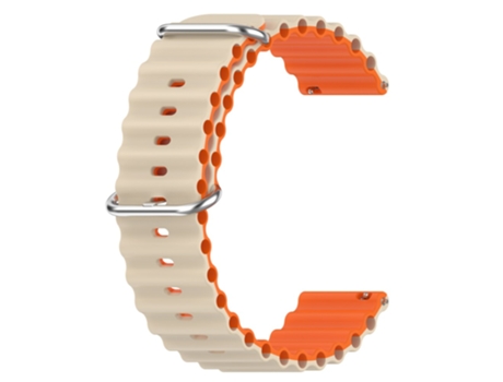 Correa de Silicona 22mm diseño ondulado bicolor para Garmin Vivoactive 4/Venu 2 - luz de las estrellas/naranja