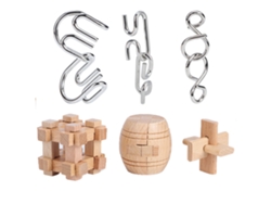6 Piezas De Rompecabezas Inteligentes De Madera Y Metal Para Armar, Educativos, Para Adultos Y Niños E566